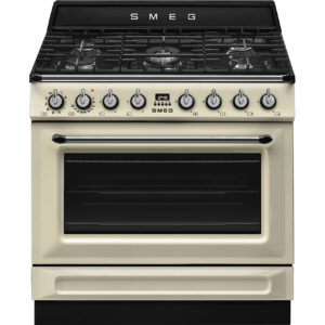 Piano de cuisson Smeg TR90 Victoria 90cm mixte gaz et électrique crème