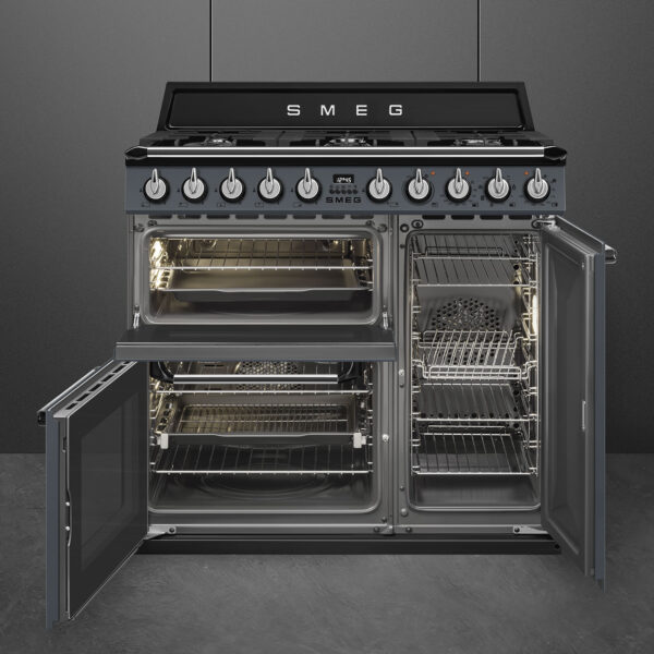 Piano de cuisson SMEG TR93 Gaz - Victoria 90cm Gris Ardoise