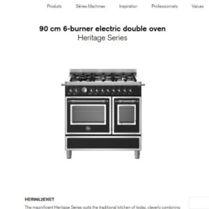 Piano de cuisson Bertazzoni Heritage Series 90cm 6 foyers gaz double four électrique noir