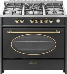 Piano de cuisson Gurari GCH E 914 Bl r - Ré : Cuisinière rétro mixte 90 cm