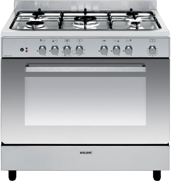 Piano de cuisson Glem GE960CBIX2 – Cuisinière gaz 90cm pose libre